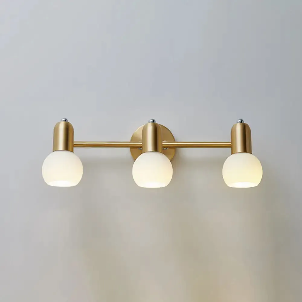 Nordic Luxury Metal Vanity Mirror Lights - Down Lighting Bath Vanity Lighting with Glass Shade