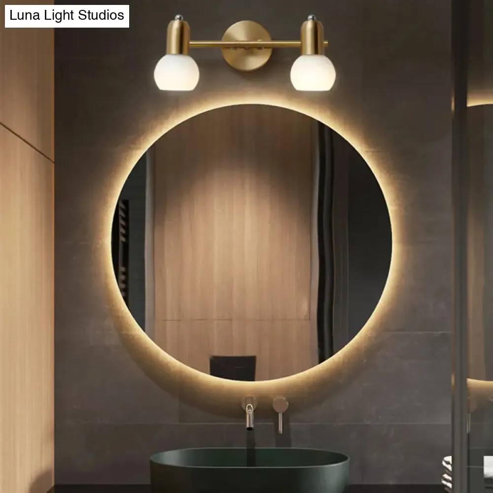 Nordic Luxury Metal Vanity Mirror Lights - Down Lighting Bath Vanity Lighting with Glass Shade