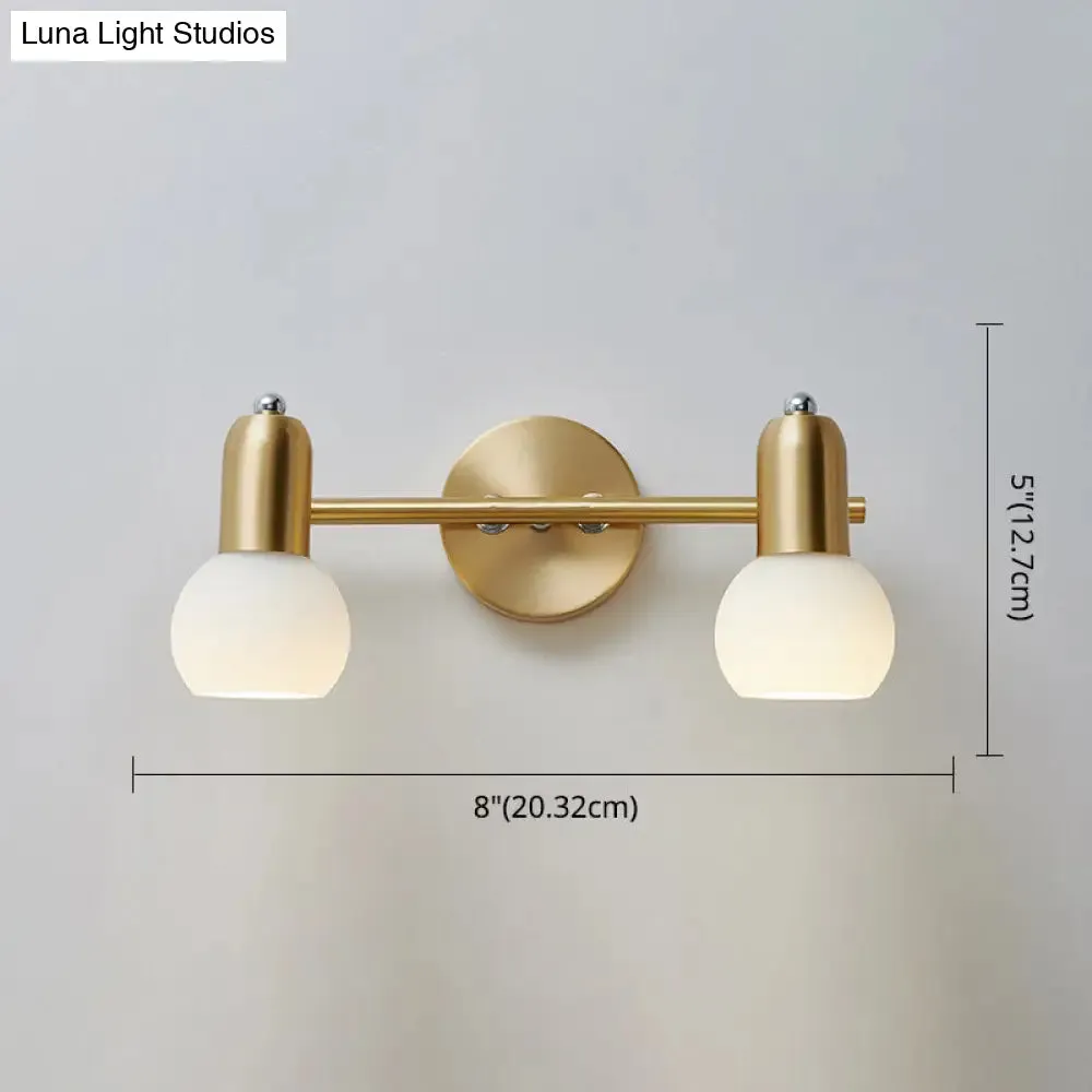 Nordic Luxury Metal Vanity Mirror Lights - Down Lighting Bath Vanity Lighting with Glass Shade