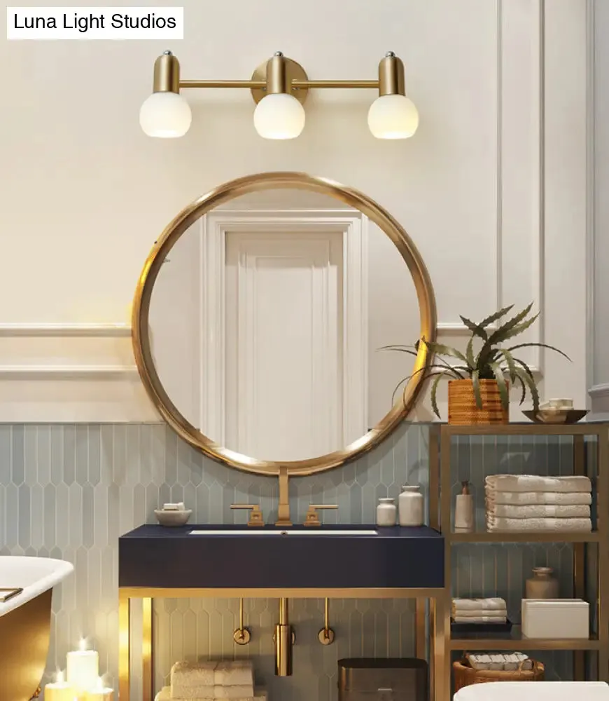 Nordic Luxury Metal Vanity Mirror Lights - Down Lighting Bath Vanity Lighting with Glass Shade