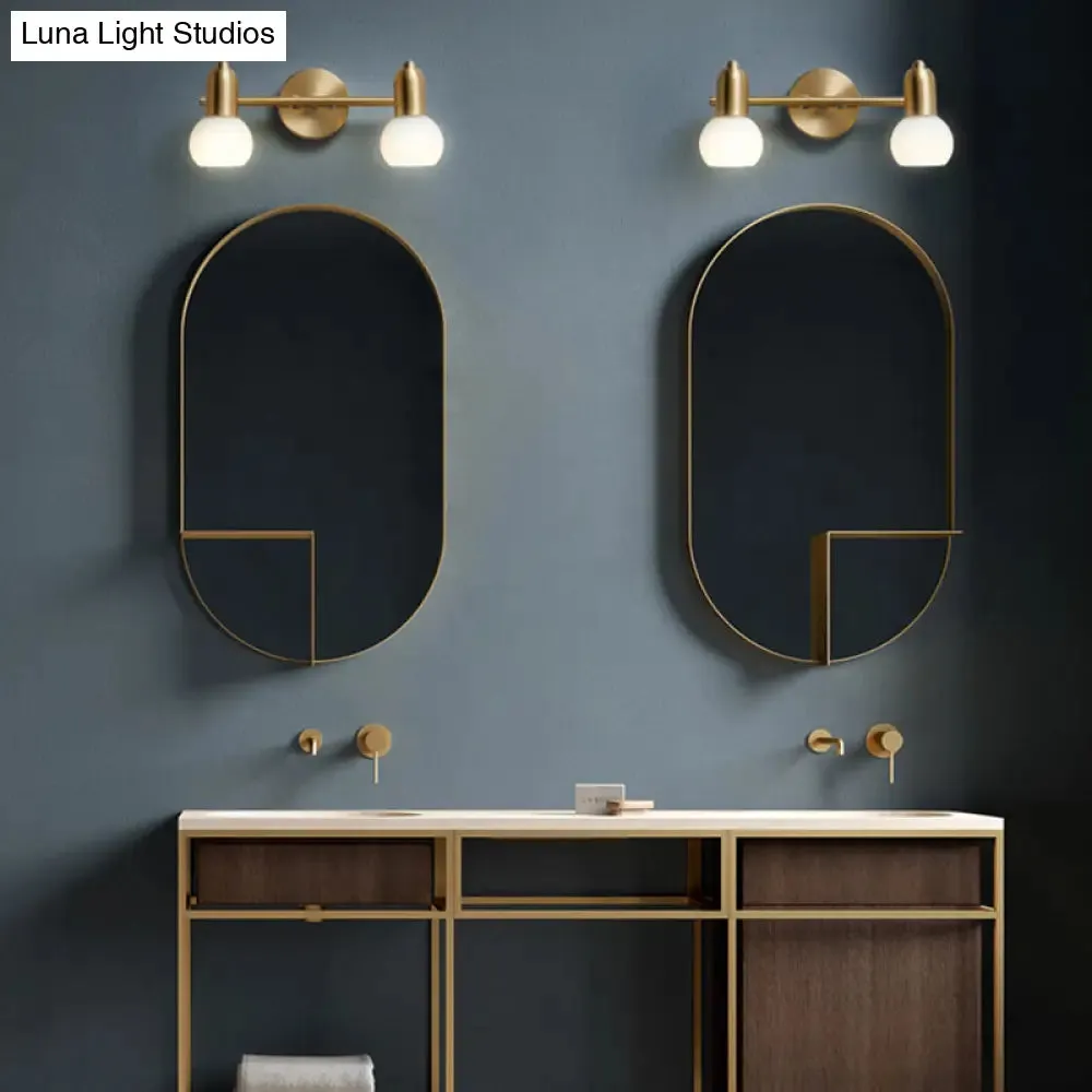 Nordic Luxury Metal Vanity Mirror Lights - Down Lighting Bath Vanity Lighting with Glass Shade