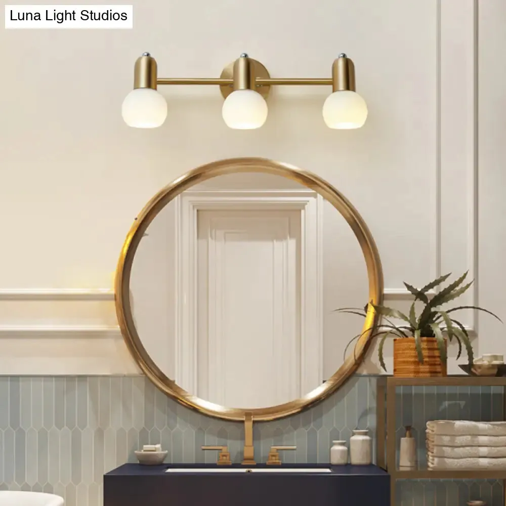 Nordic Luxury Metal Vanity Mirror Lights - Down Lighting Bath Vanity Lighting with Glass Shade