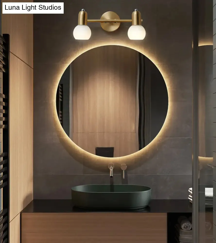 Nordic Luxury Metal Vanity Mirror Lights - Down Lighting Bath Vanity Lighting with Glass Shade