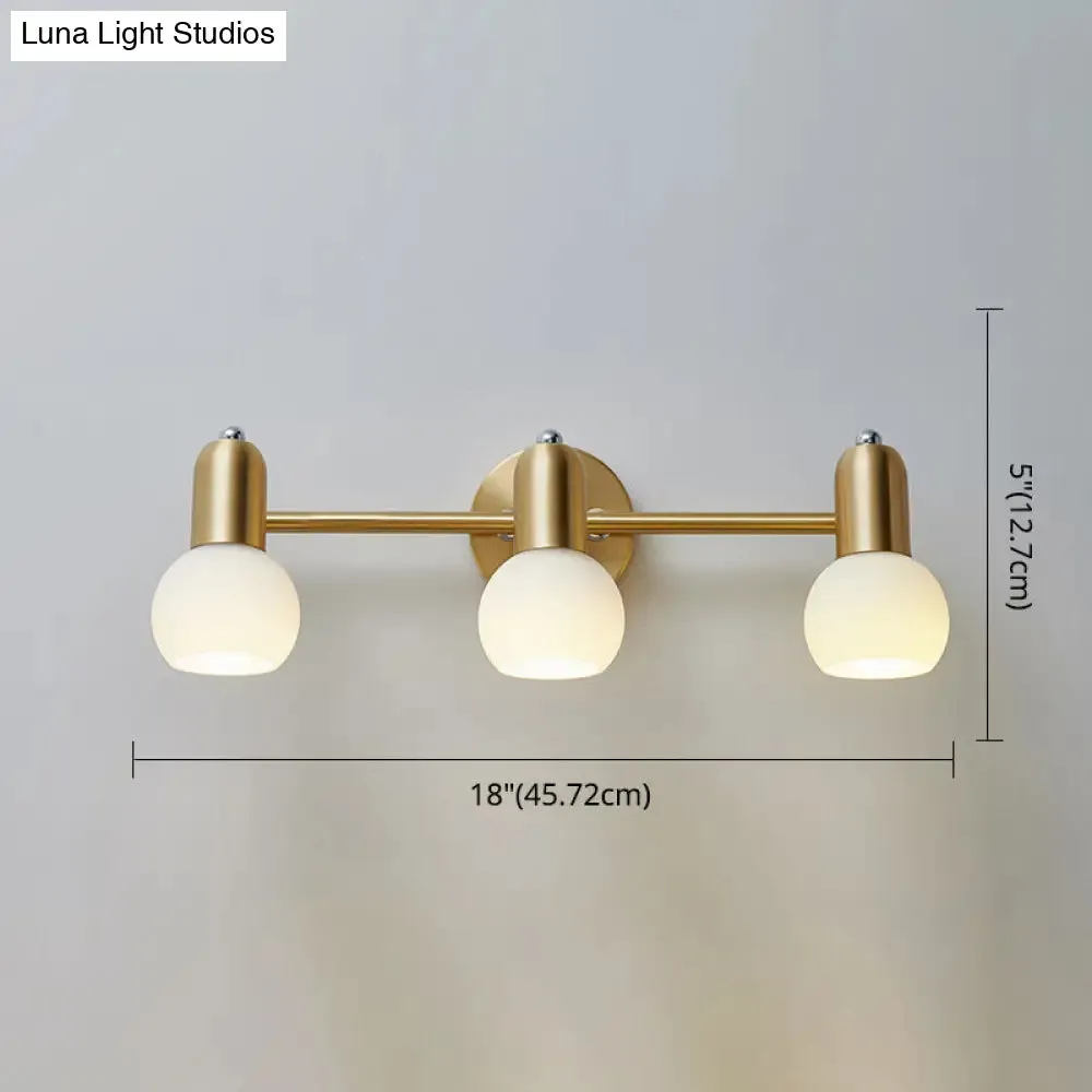 Nordic Luxury Metal Vanity Mirror Lights - Down Lighting Bath Vanity Lighting with Glass Shade
