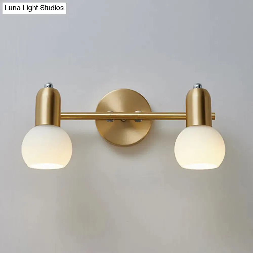 Nordic Luxury Metal Vanity Mirror Lights - Down Lighting Bath Vanity Lighting with Glass Shade