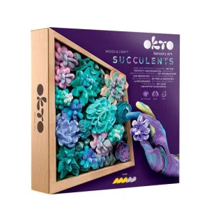OKTO DIY Wood & Craft Flower Clay Kit - Succulents: Tenderness