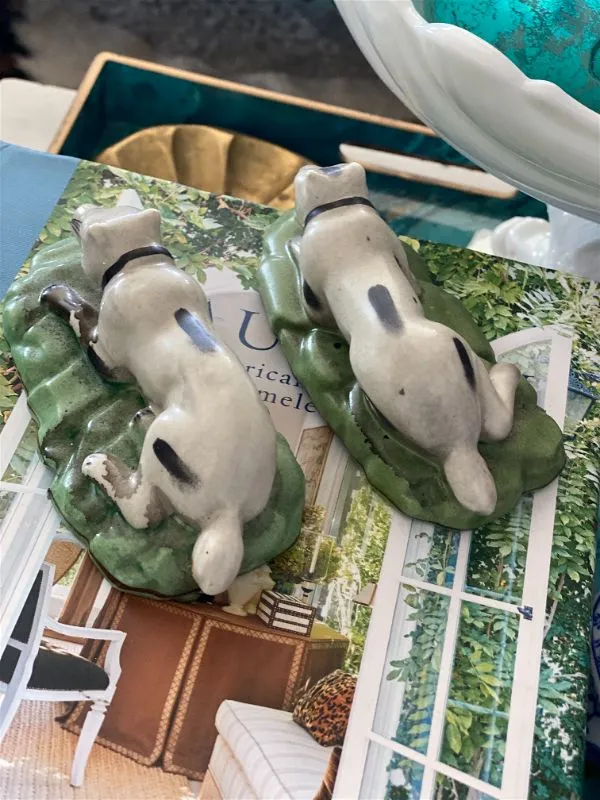 Pair of reproduction staffordshire style dog figurines
