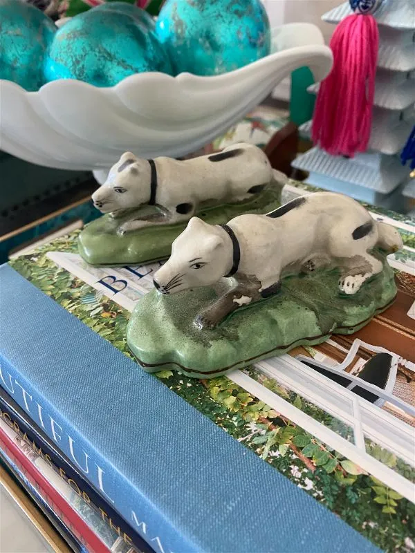 Pair of reproduction staffordshire style dog figurines