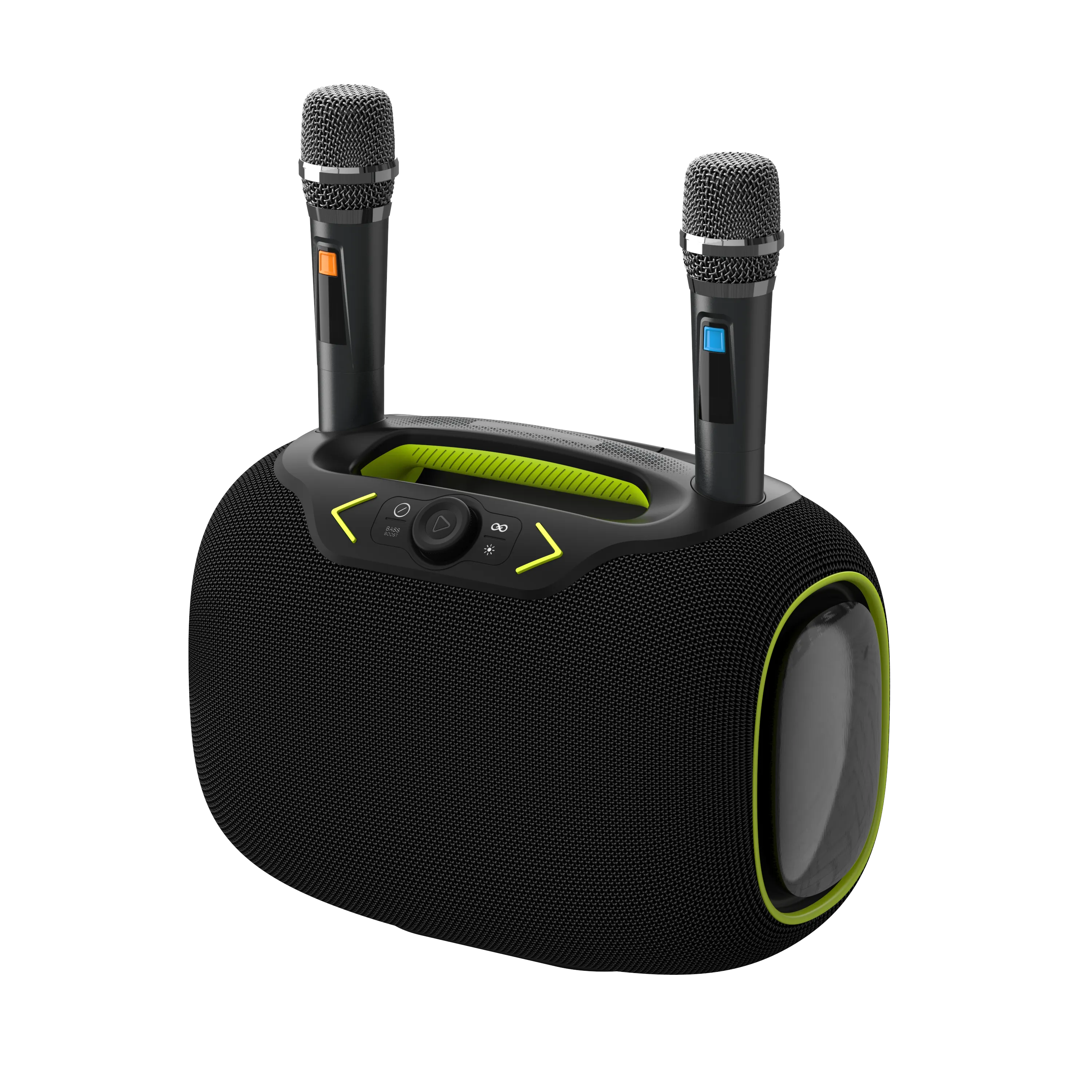 Party Box-Wireless 120W Portable Bluetooth Speaker Karaoke with a Tripod & Two Microphones, Camo