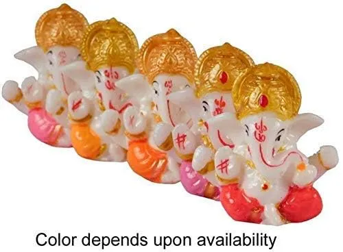 perpetual Ganesh Idol for Car Dashboard - Beautiful Ganapati Idol for Home Decor, Office Desk, Diwali Gifts Polyresin Figurine(M1)