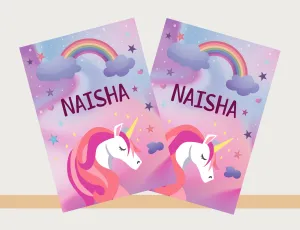 Personalised Notebooks - Unicorn Land, Set of 2