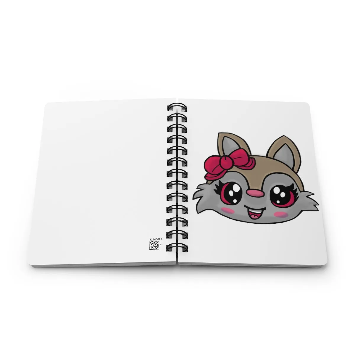 Pink Ribbon and Brown Kitty Head Spiral Bound Journal