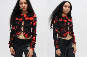 Printed Velvet Jersey Cardigan Printed Velvet Jersey Cardigan