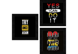 SAF paintings Engineered Wood, Quote, Landscapes, motivational, Flowers Framed Painting, Multicolour, UV Textured, 10 Inch X 10 Inch SANFQT31439