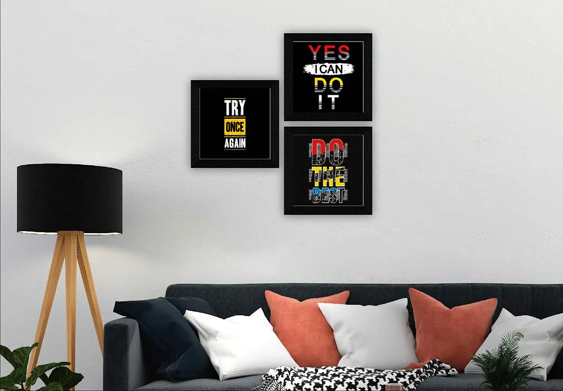 SAF paintings Engineered Wood, Quote, Landscapes, motivational, Flowers Framed Painting, Multicolour, UV Textured, 10 Inch X 10 Inch SANFQT31439