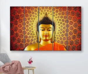 SAF paintings Set of 5 Buddha religious modern art 6MM MDF large Premium Panel wall painting 24 Inch x 40 Inch SANFLL35061