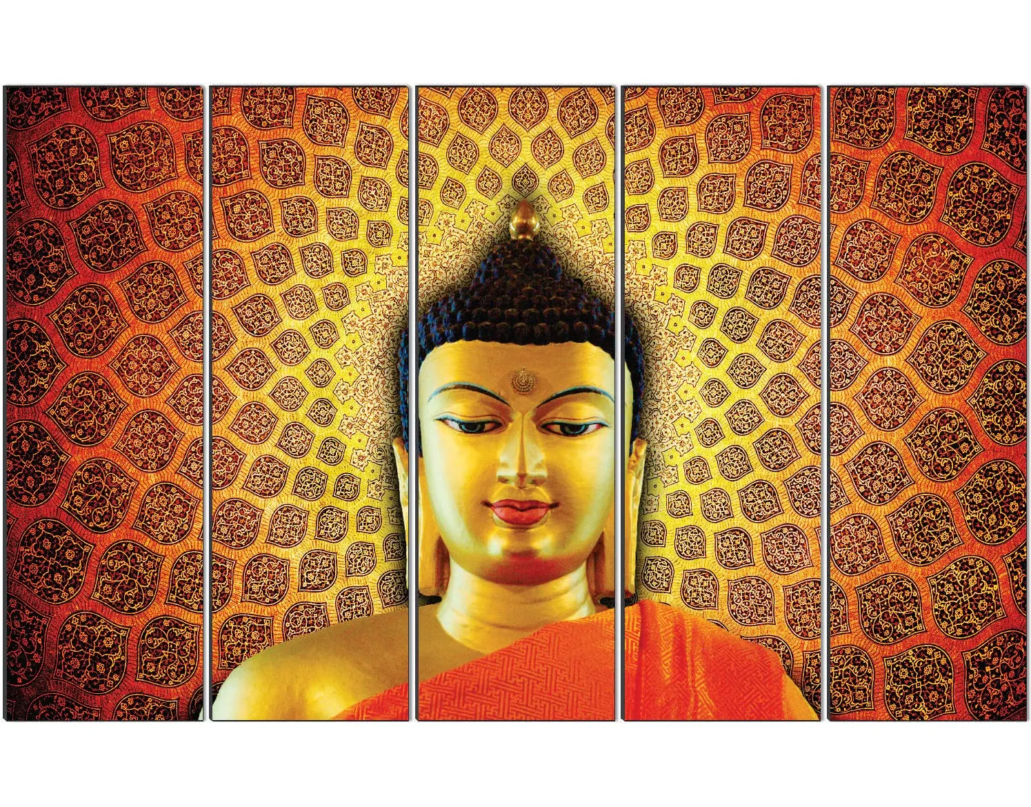 SAF paintings Set of 5 Buddha religious modern art 6MM MDF large Premium Panel wall painting 24 Inch x 40 Inch SANFLL35061