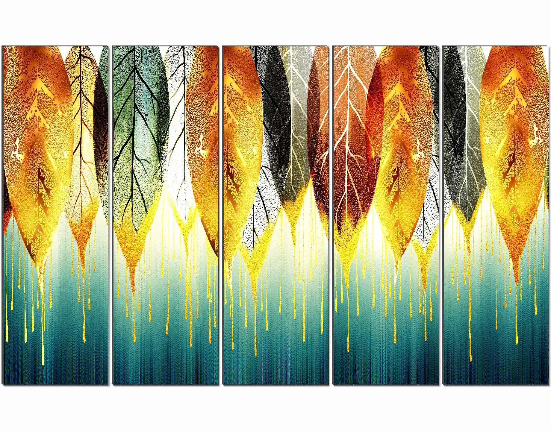 SAF paintings Set of 5 modern art 6MM MDF large Premium Panel wall painting 24 Inch x 40 Inch SANFLL35150