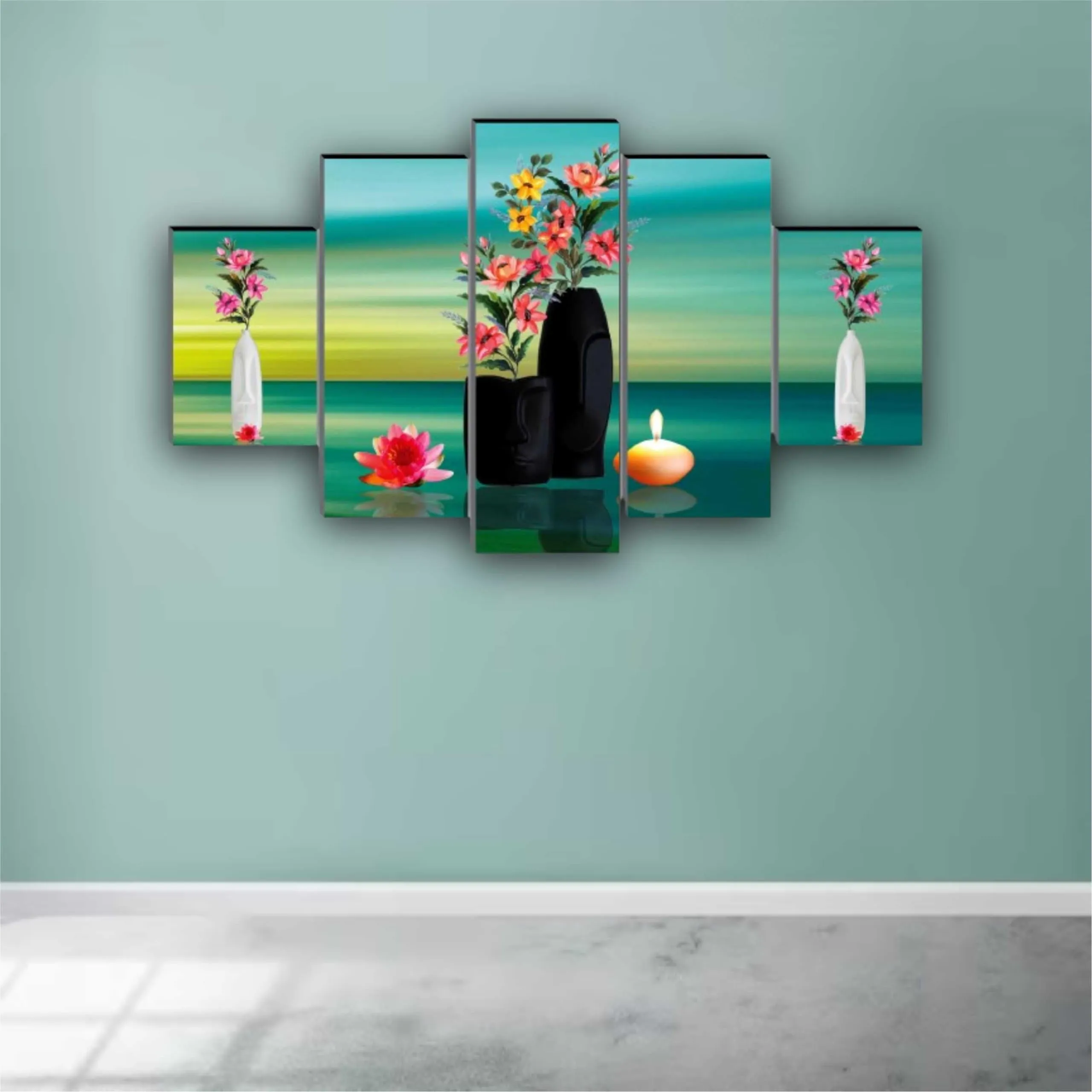 SAF paintings Set Of 5 Wall Painting With Frame For Home Decoration, Living Room, Spa, Office, Hotel Big Size Wall Décor 36 Inch x 18 Inch SANFPNL32271