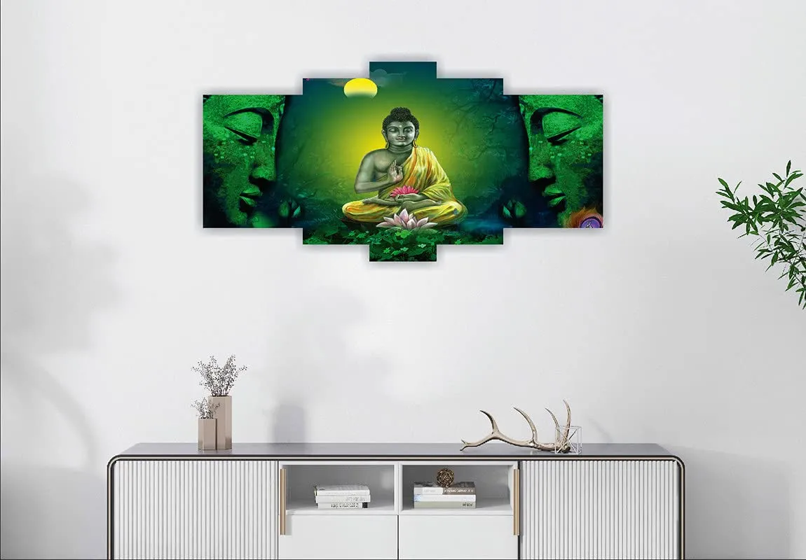 SAF Set Of 5 Wall Painting With Frame For Home Decoration, Living Room, Spa, Office, Hotel Big Size Wall Décor 36 Inch x 18 Inch SANFPNL32278