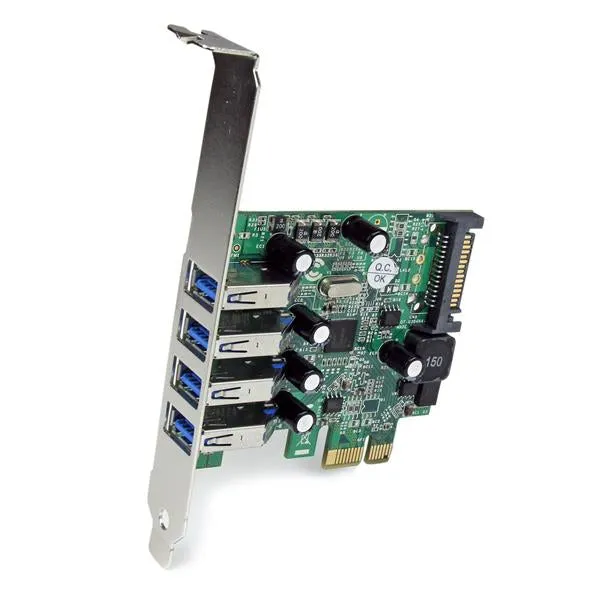Startech.Com 4-Port Pci Express Superspeed Usb 3.0 Controller Card With Uasp - Usb 3.0 Expansion Card With Sata Power (P