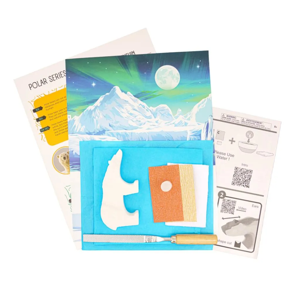 Studiostone Creative Alabaster Carving Kit - Polar Bear