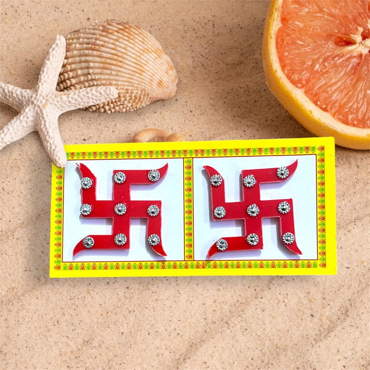 Subh Labh Swastika Acrylic Door Sticker Decoration for Diwali/Ganesh Chathurthi Navratri Chatt Puja