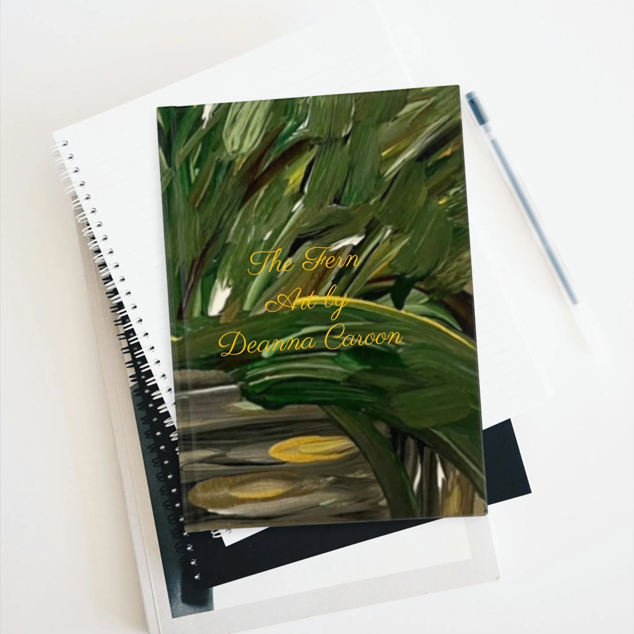 The Fern art by Deanna Caroon Hard Cover Journal - Ruled Line