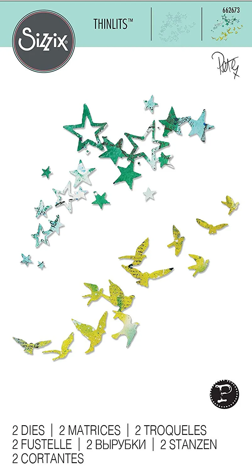 Thinlits Die Set 2Pk Birds And Stars By Pete Hughes