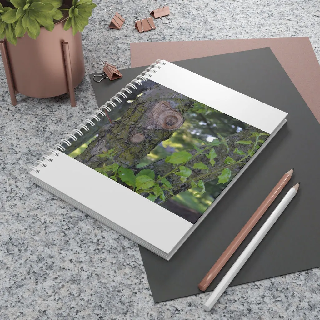 Tree Stump and Green Leaves Spiral Notebook