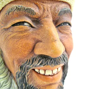 VINTAGE BOSSONS CHALKWARE WALL HANGING HEAD 1966 HIMALAYAN MAN ENGLAND