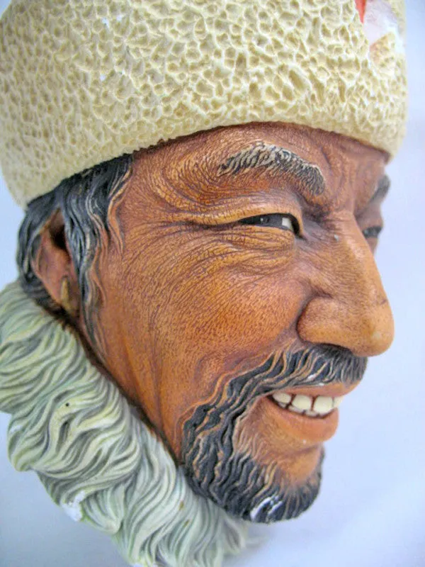 VINTAGE BOSSONS CHALKWARE WALL HANGING HEAD 1966 HIMALAYAN MAN ENGLAND
