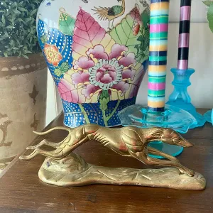 Vintage Brass Greyhound Dog Figurine - Solid Brass, India