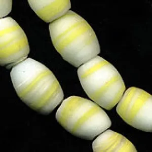 Vintage German Sandcast Glass Oval Beads. 12mm. Package of 6. b11-gr-0780
