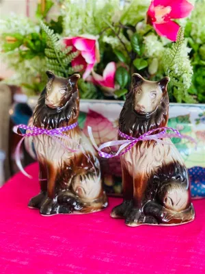Vintage Pair Collie Lassie Brown/Tan Dogs
