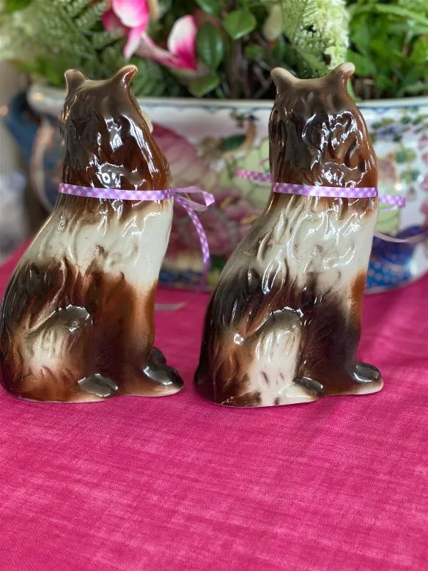 Vintage Pair Collie Lassie Brown/Tan Dogs