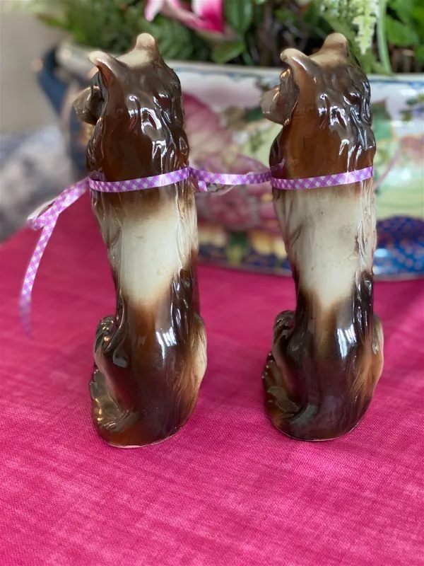 Vintage Pair Collie Lassie Brown/Tan Dogs