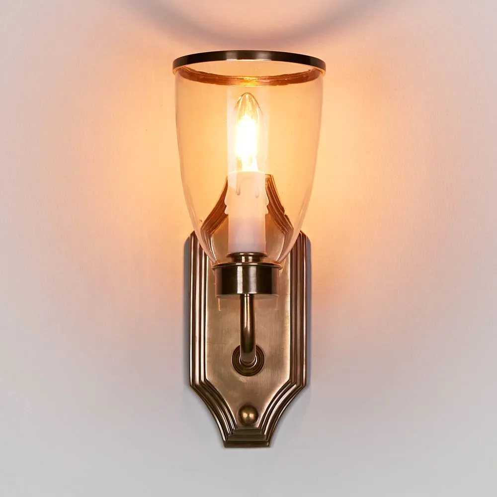 Westbrook Sconce Brass W/Glass Shade